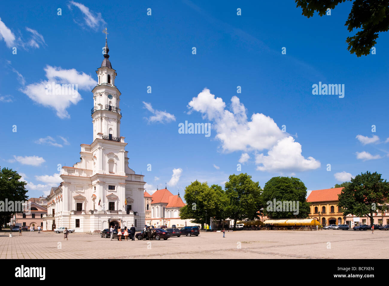Town Hall Square Old Town Kaunas Lithuania Stock Photo