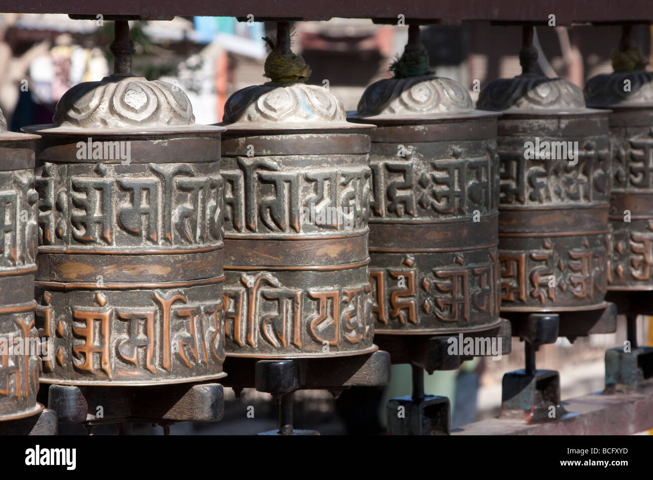 Kathmandu, Nepal. Prayer Wheels at Swayambhunath Temple Stock Photo - Alamy