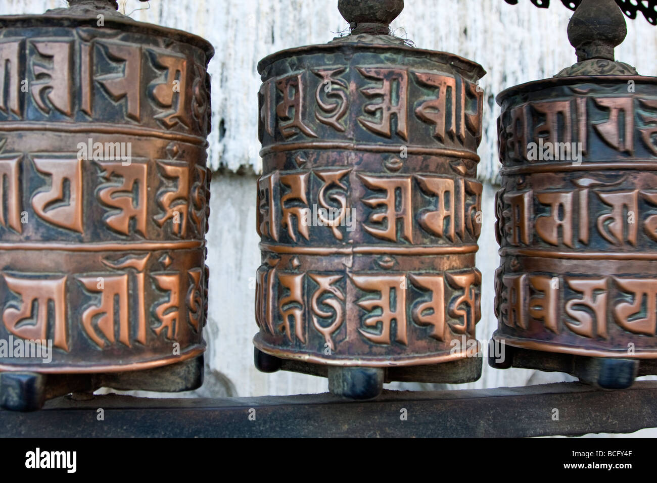 Kathmandu, Nepal. Prayer Wheels at Swayambhunath Temple Stock Photo - Alamy