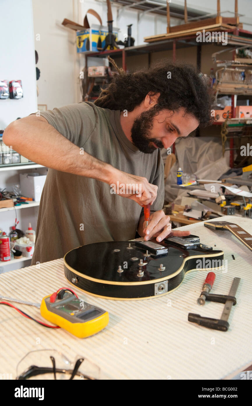 Electric Guitar repair Stock Photo Alamy