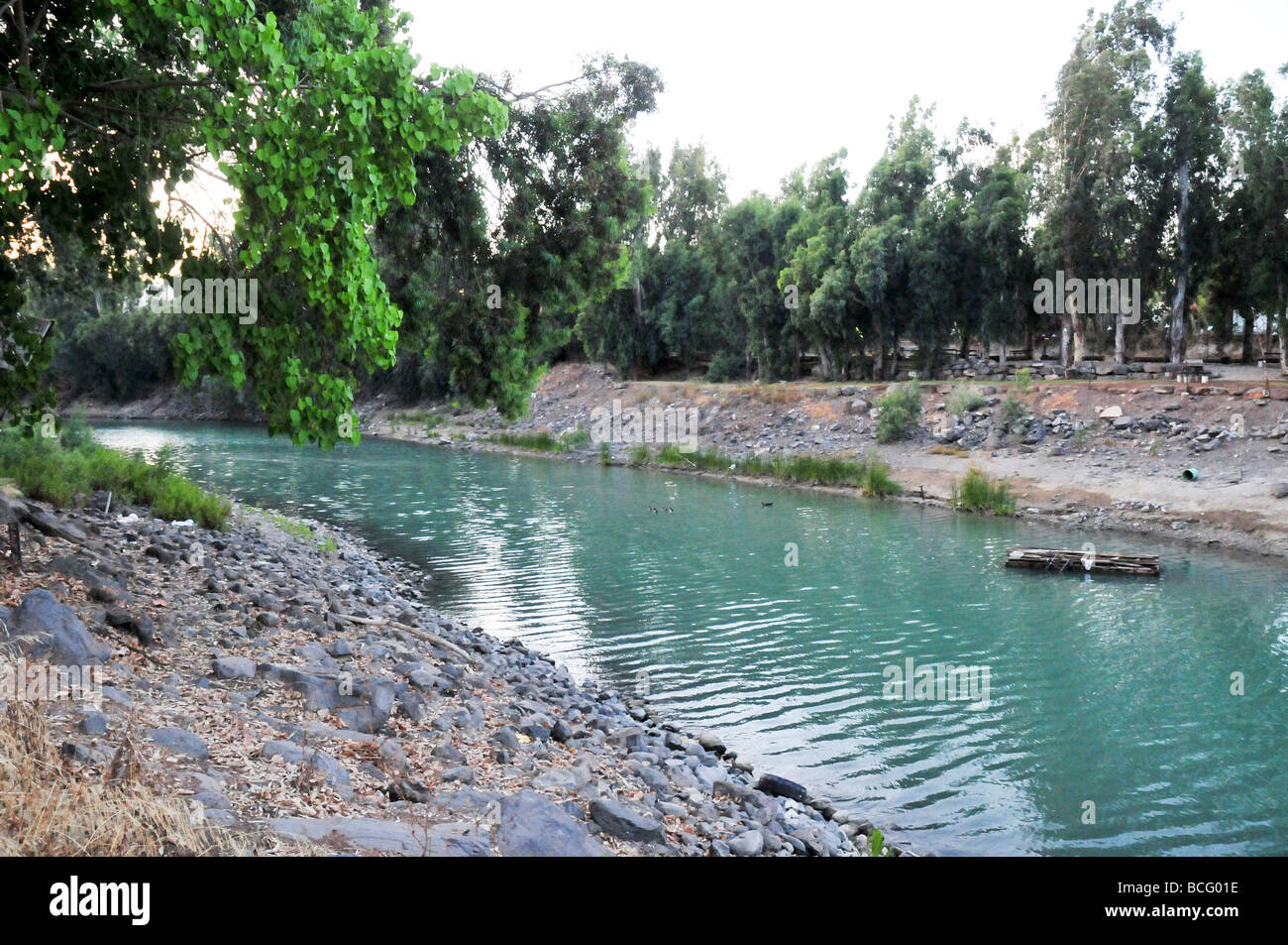 Israel The Jordan river at the exit from the Sea of Galilee (Lake