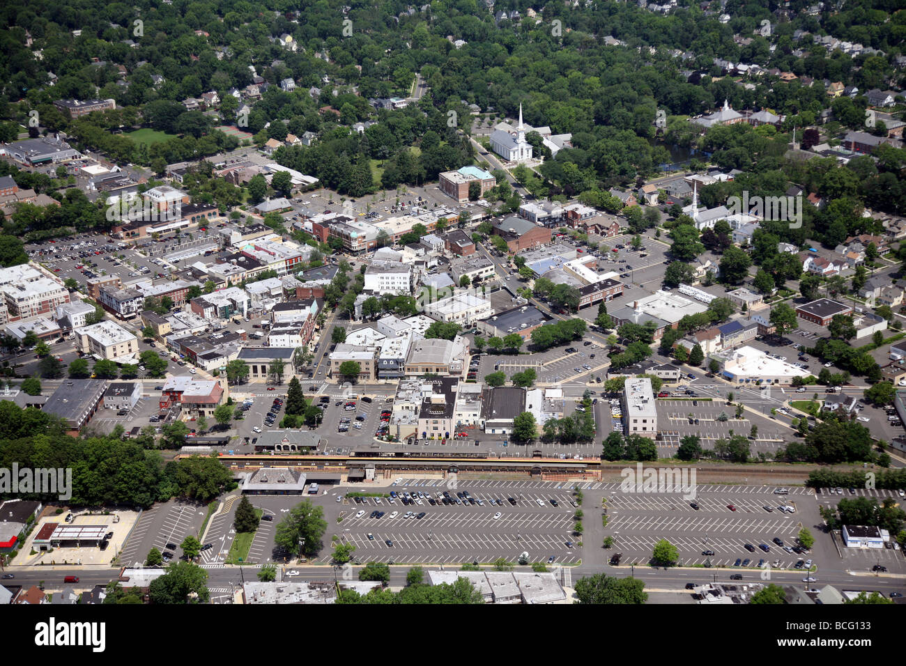 Aerial photo of Westfield, New Jersey Union County USA United States America Stock Photo