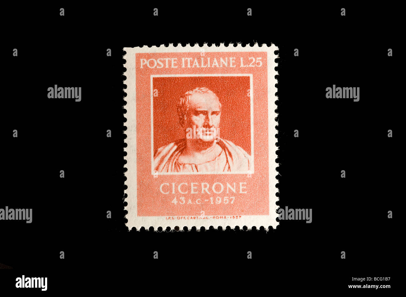 Cicerone roman oratorin an italian stamp Stock Photo
