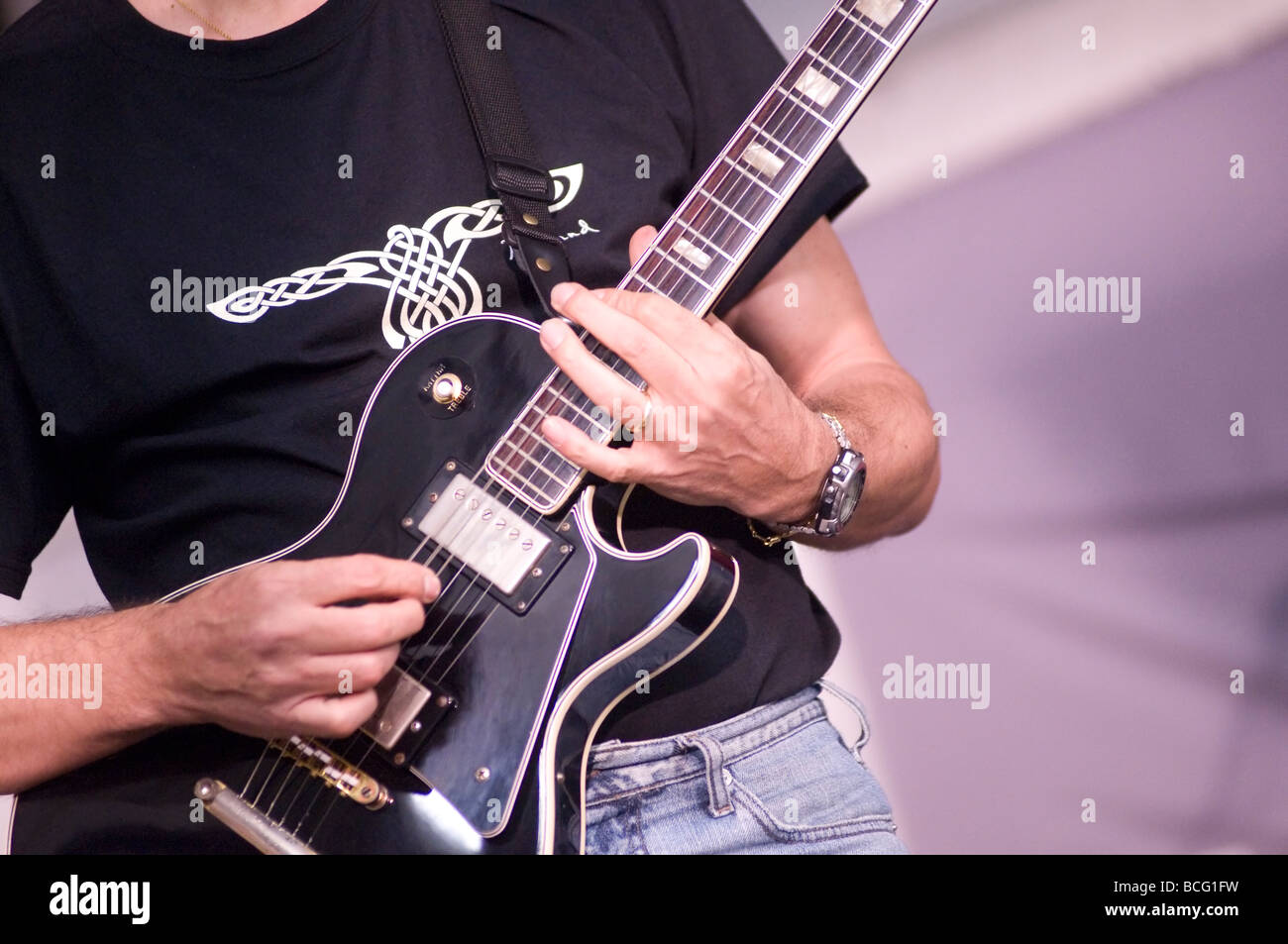 electric guitar player Stock Photo