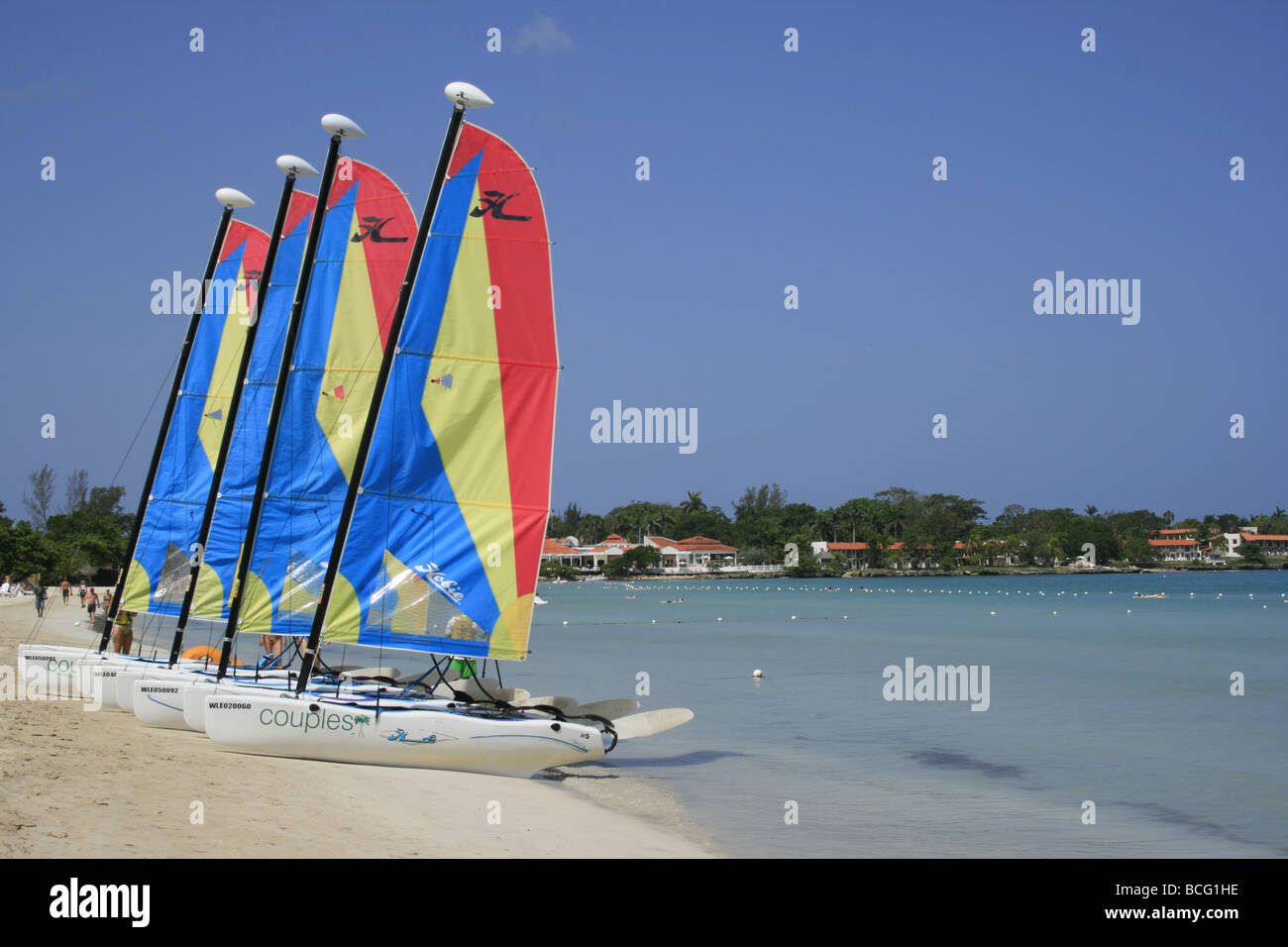 Sailing boats on Bloody Bay beach, Negril, Jamaica Stock Photo Alamy