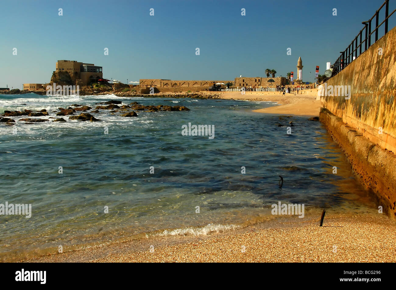 the port in the old city of caesarea israel Stock Photo