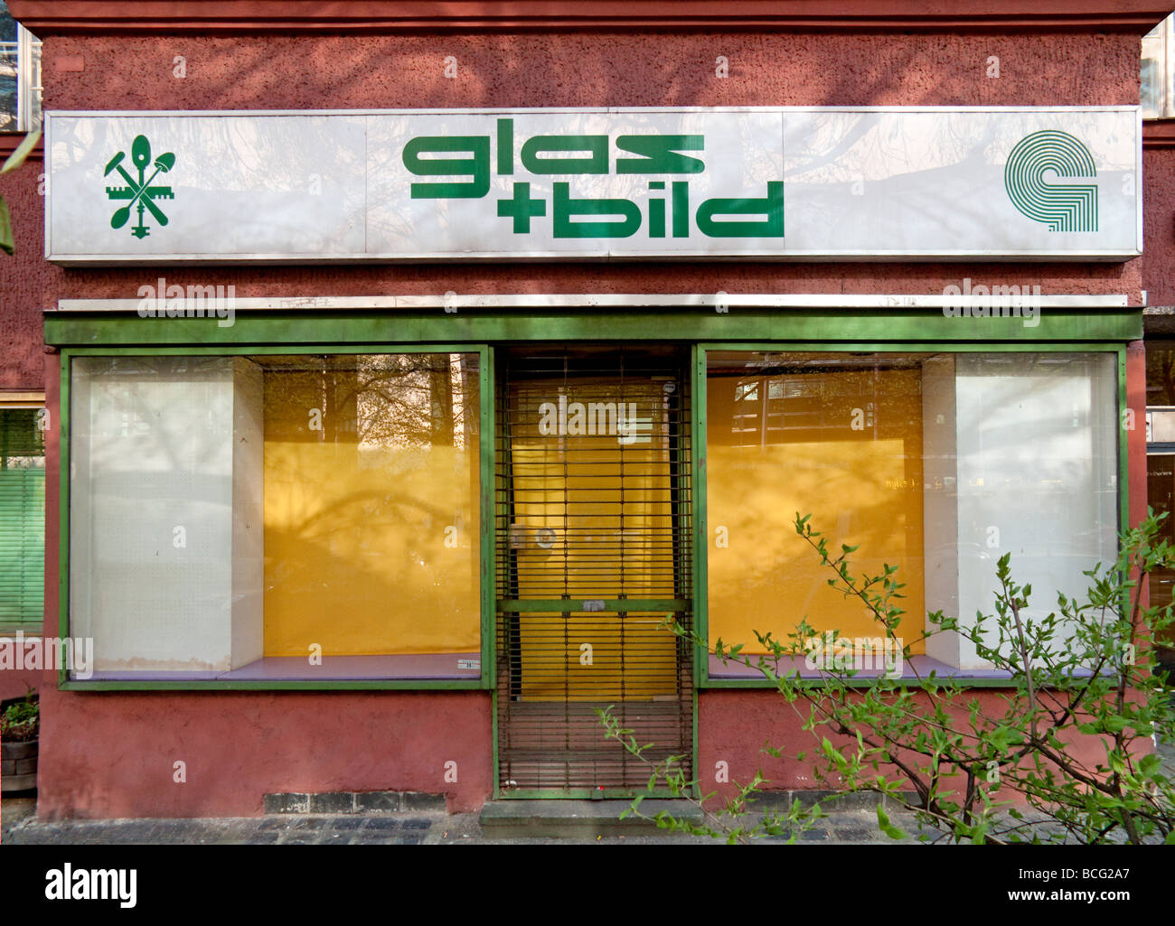 A closed down picture framing shop in Berlin Germany Stock Photo
