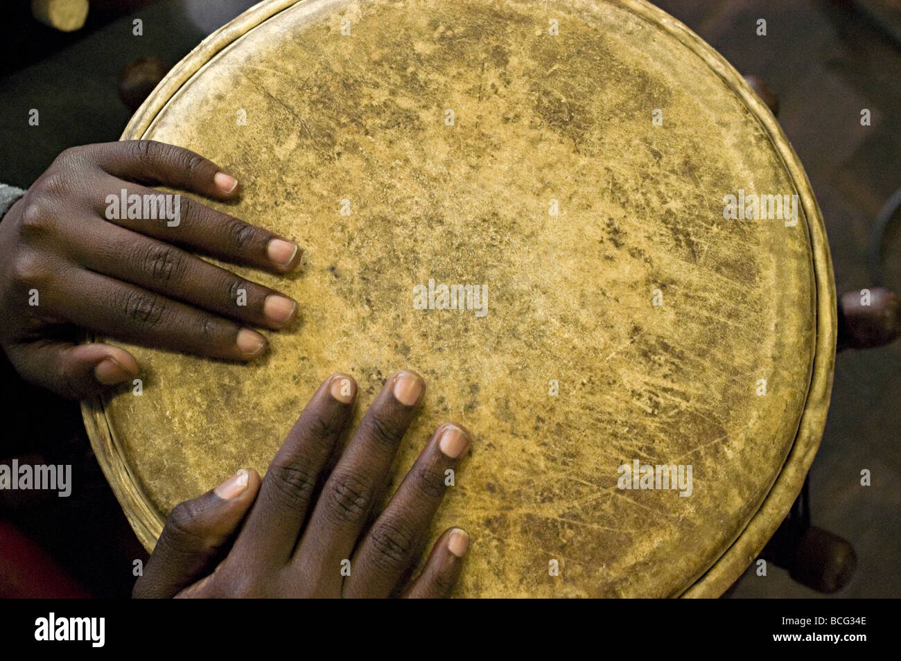 hands in an african drumming Stock Photo Alamy