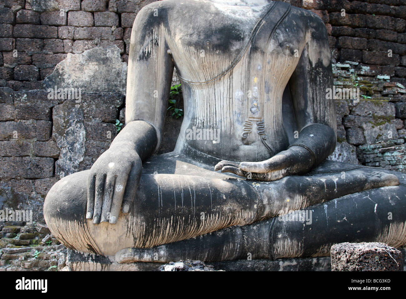 Old statue of Buddha hand in Sukhothai, Thailand Stock Photo Alamy
