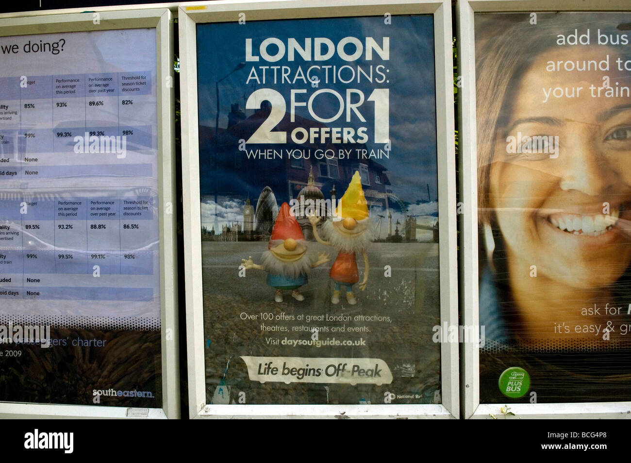 London advertising 2 for 1 offers Stock Photo Alamy