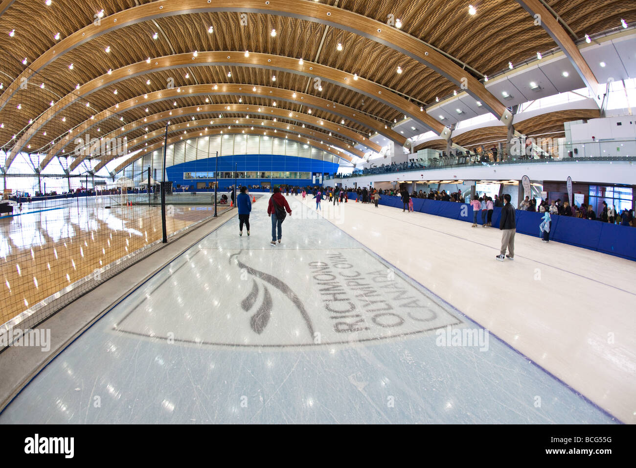 Richmond Olympic Oval 2010 speed skating venue BC Canada Stock Photo