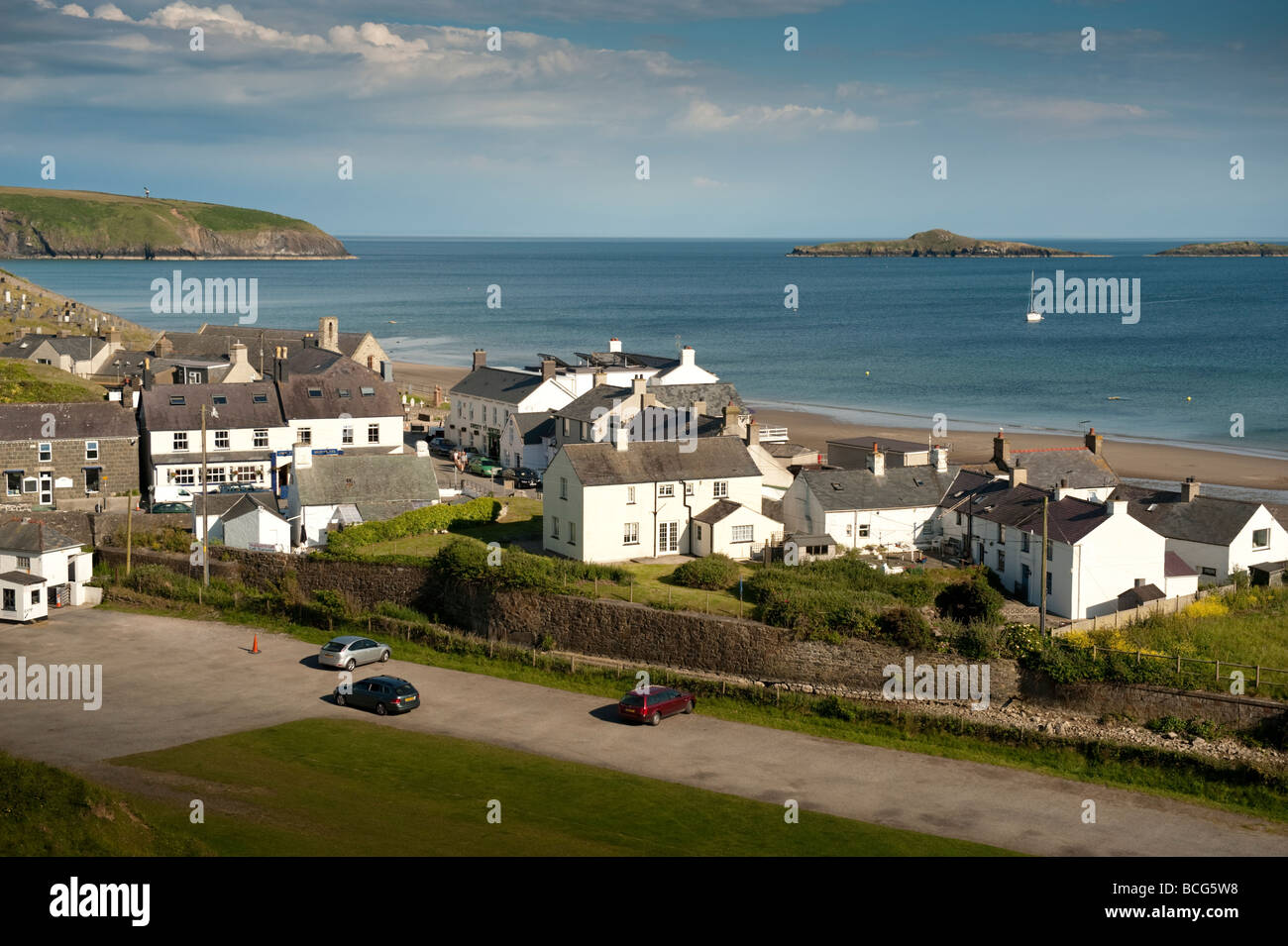 Aberdaron village on the coast of the Lleyn Peninsula Gwynedd north Wales UK Stock Photo