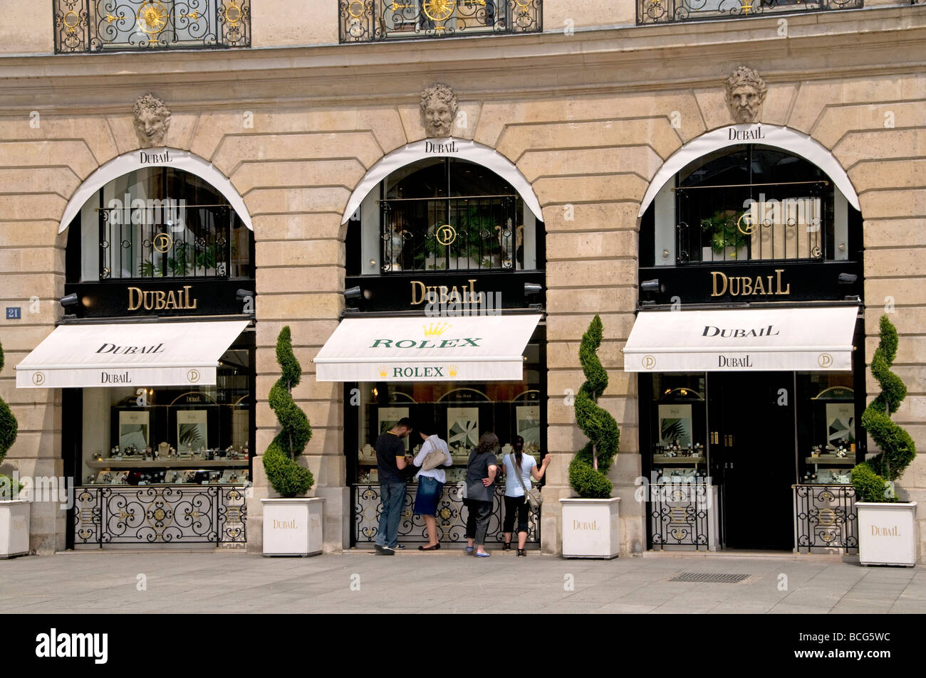 Place Vendome Paris France Dubail Rolex Stock Photo