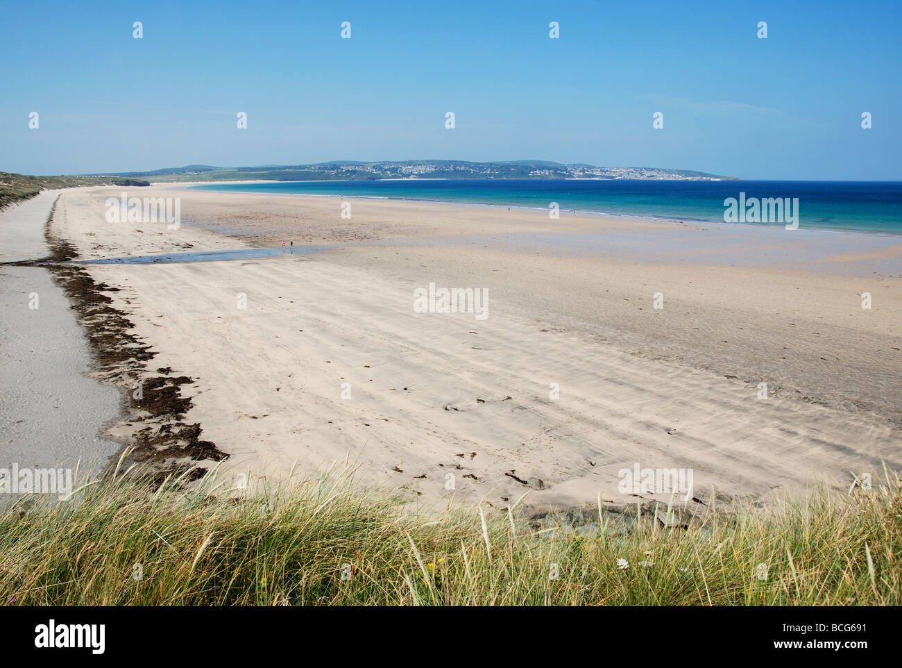 the vast upton towans beach near hayle in cornwall, uk Stock Photo