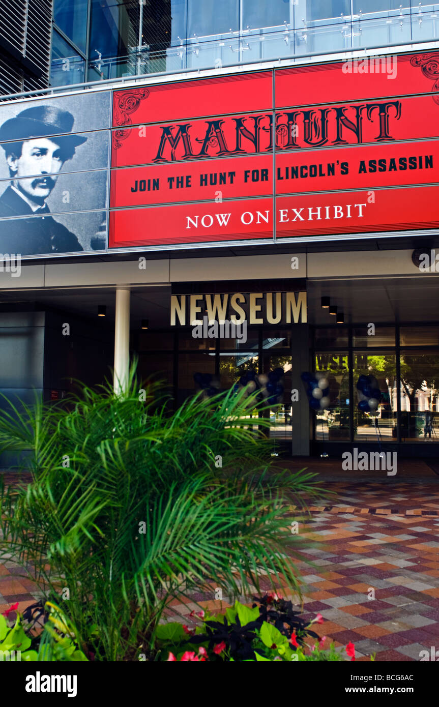 'Manhunt' An exhibit at the Newseum in Washington DC Stock Photo
