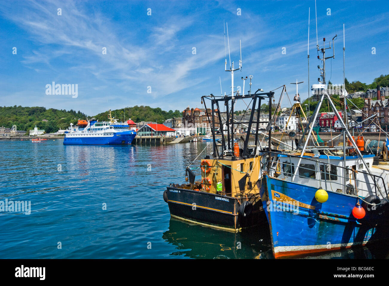 Cruise ship Quest tied up at the North Pier in Oban harbour Scotland