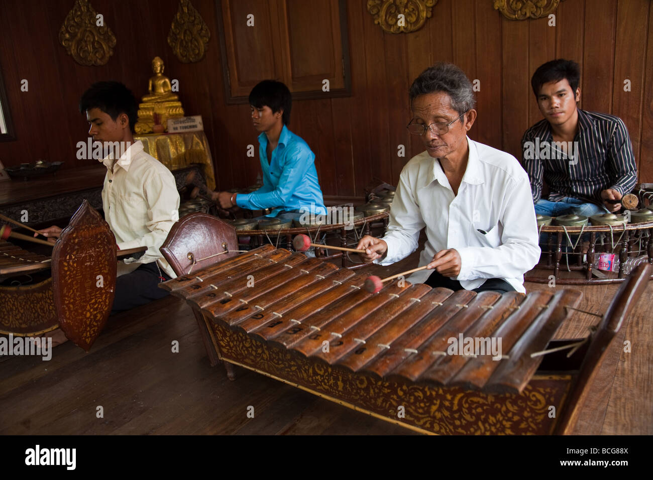 Cambodian Musicians, Phnom Penh Stock Photo
