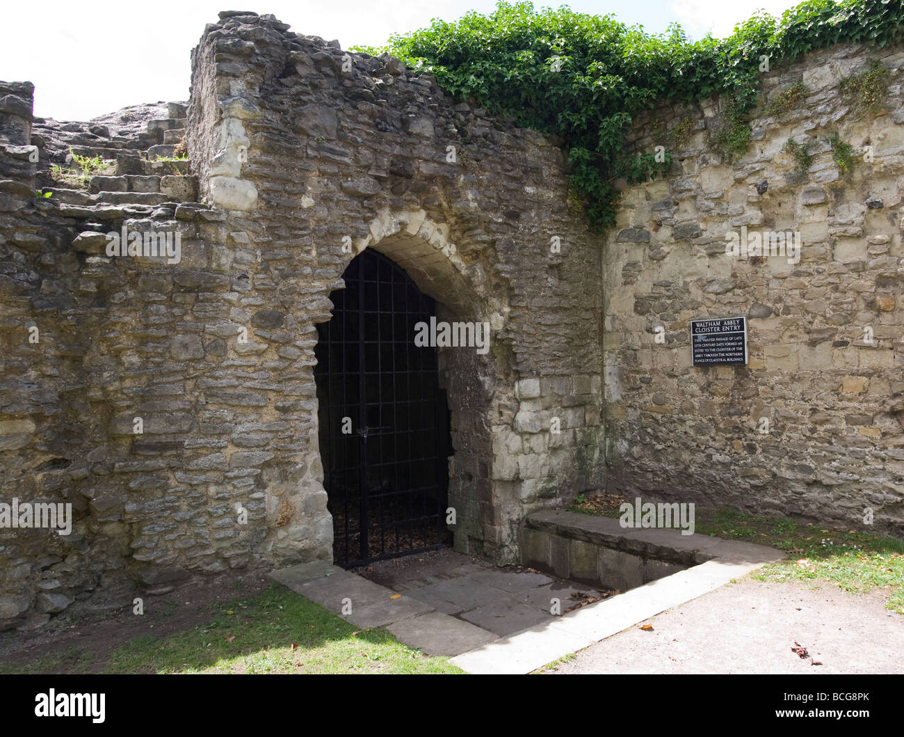 Waltham Abbey , 14th Century walls Stock Photo