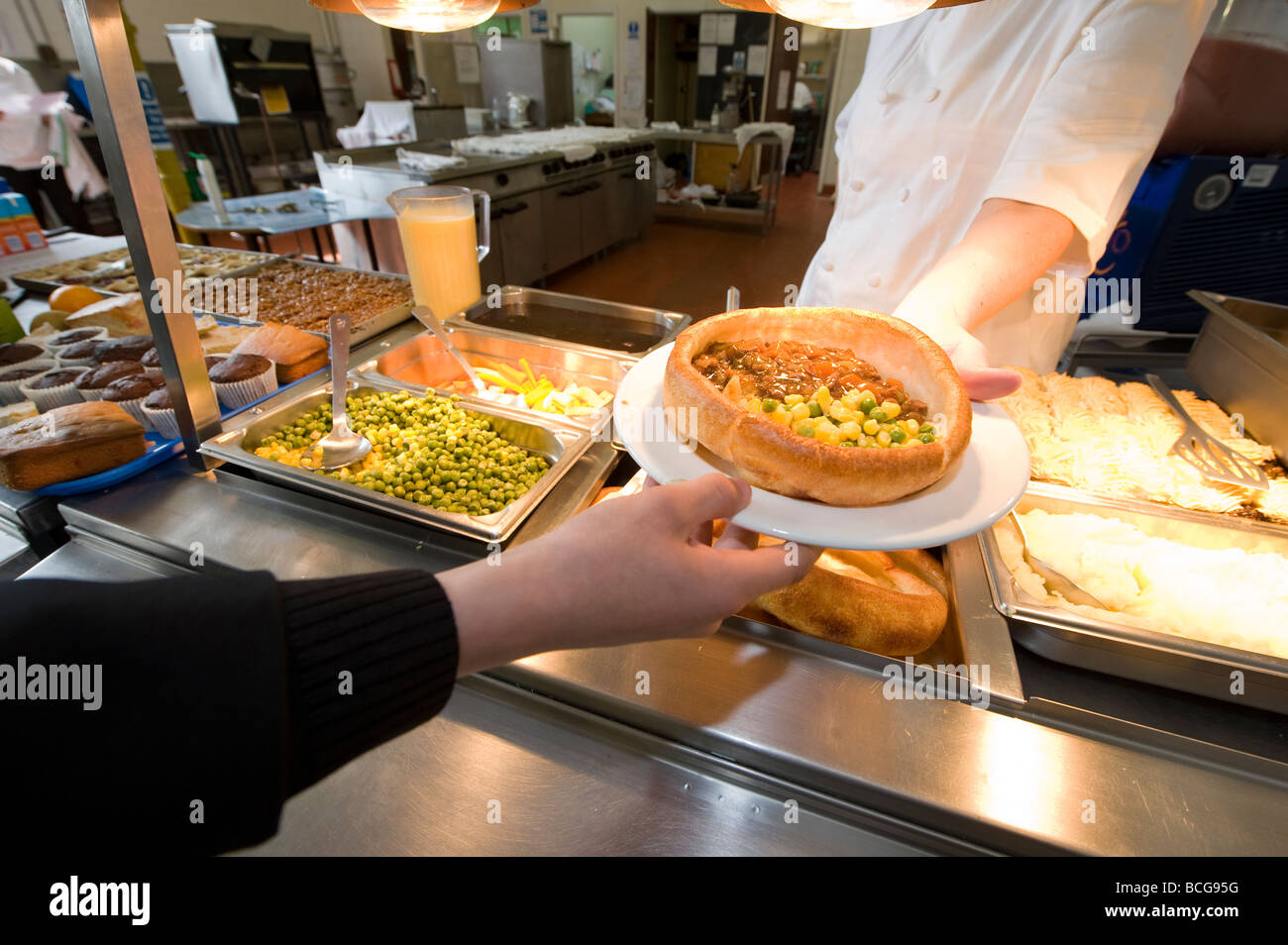 School dinners being served in a school canteen Stock Photo Alamy
