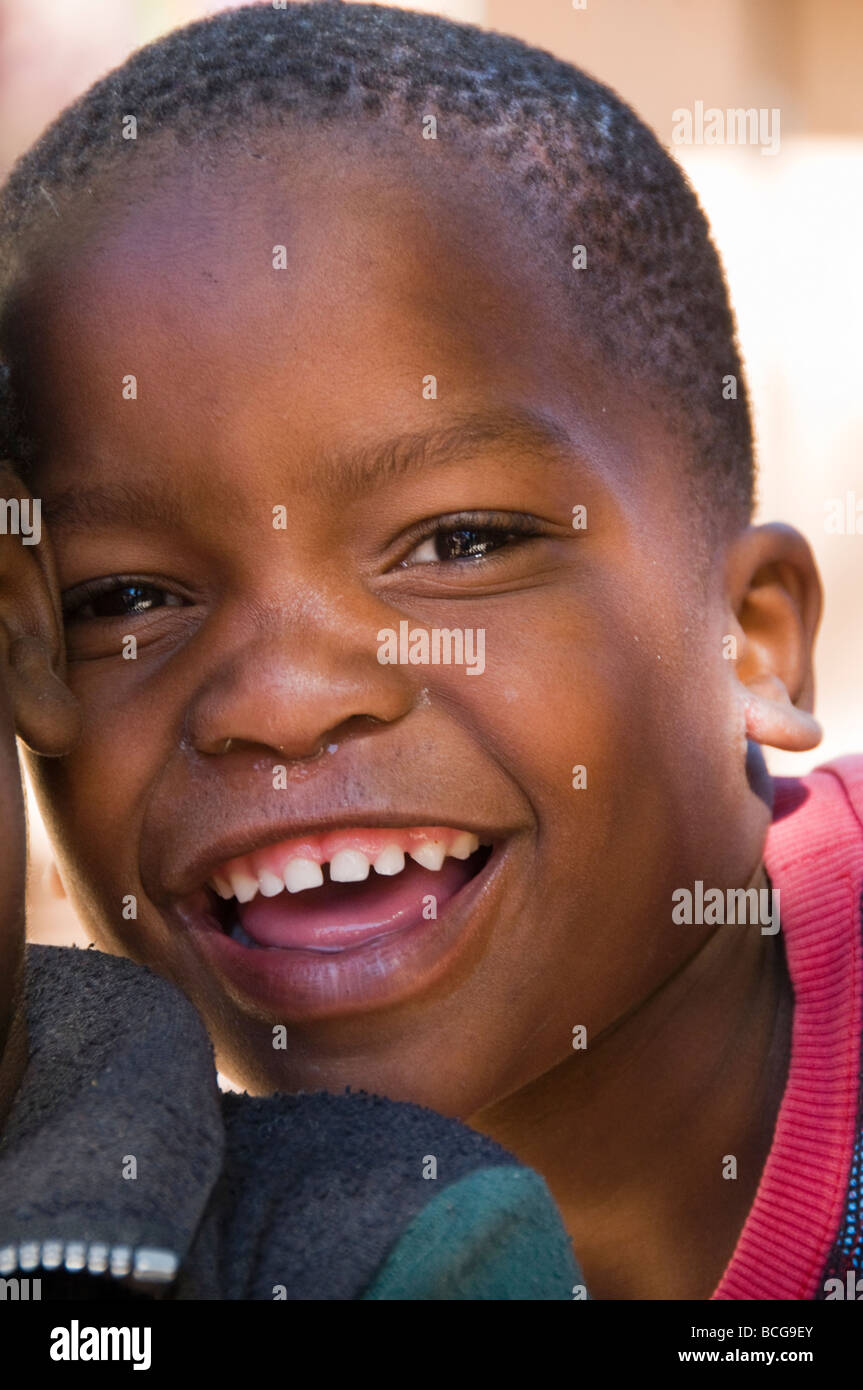 boy smiling in an orphanage in Windhoek Namibia Stock Photo
