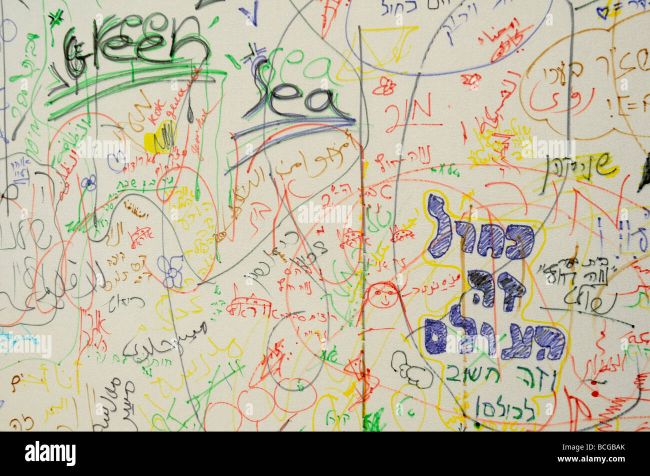 Israel Caesarea Children activity to promote clean seas and oceans Organised by the Green Net foundation Stock Photo
