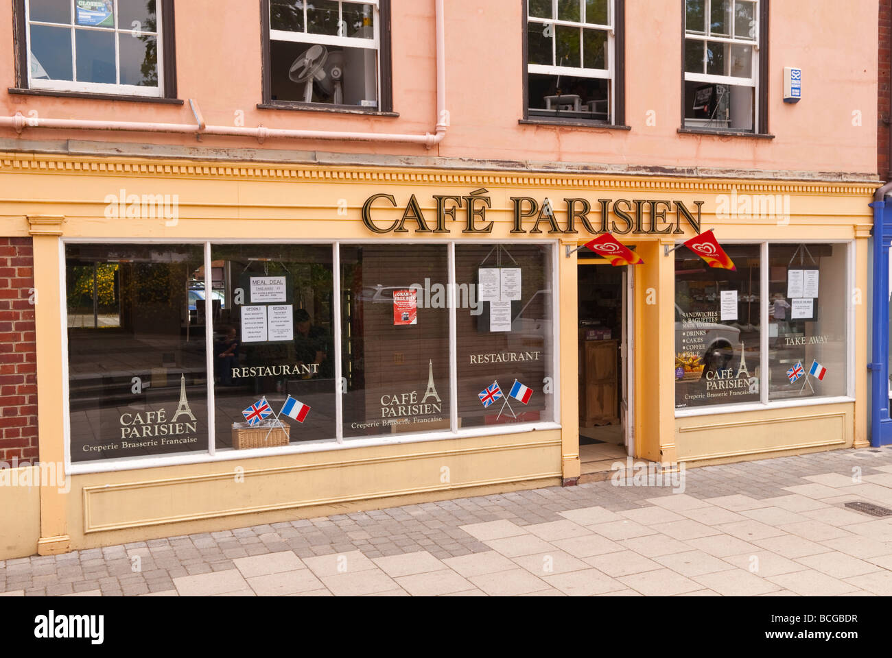 Cafe Parisien french restaurant and take away in Norwich Norfolk Uk Stock Photo