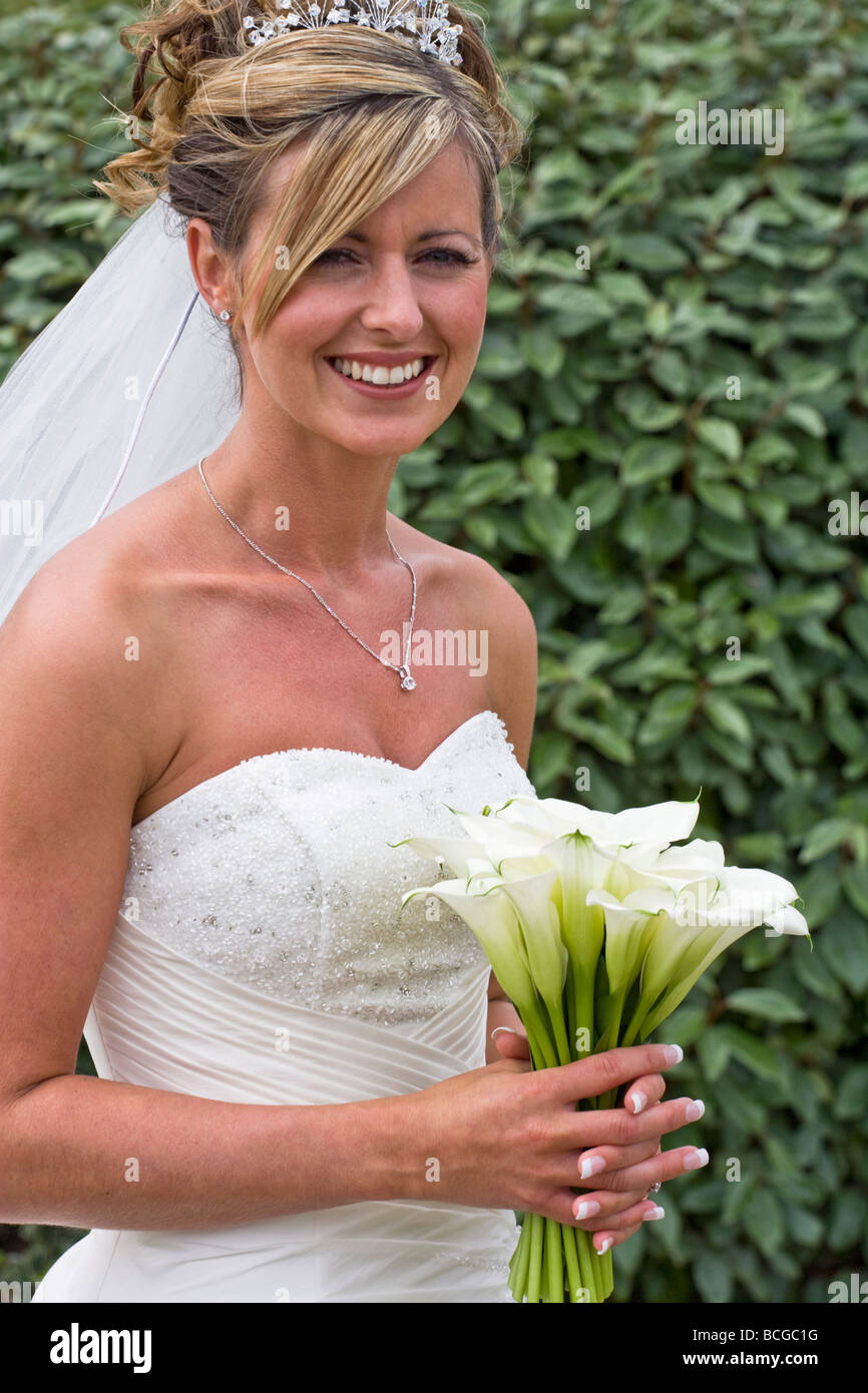 BEAUTIFUL BRIDE model release available on request. Stock Photo