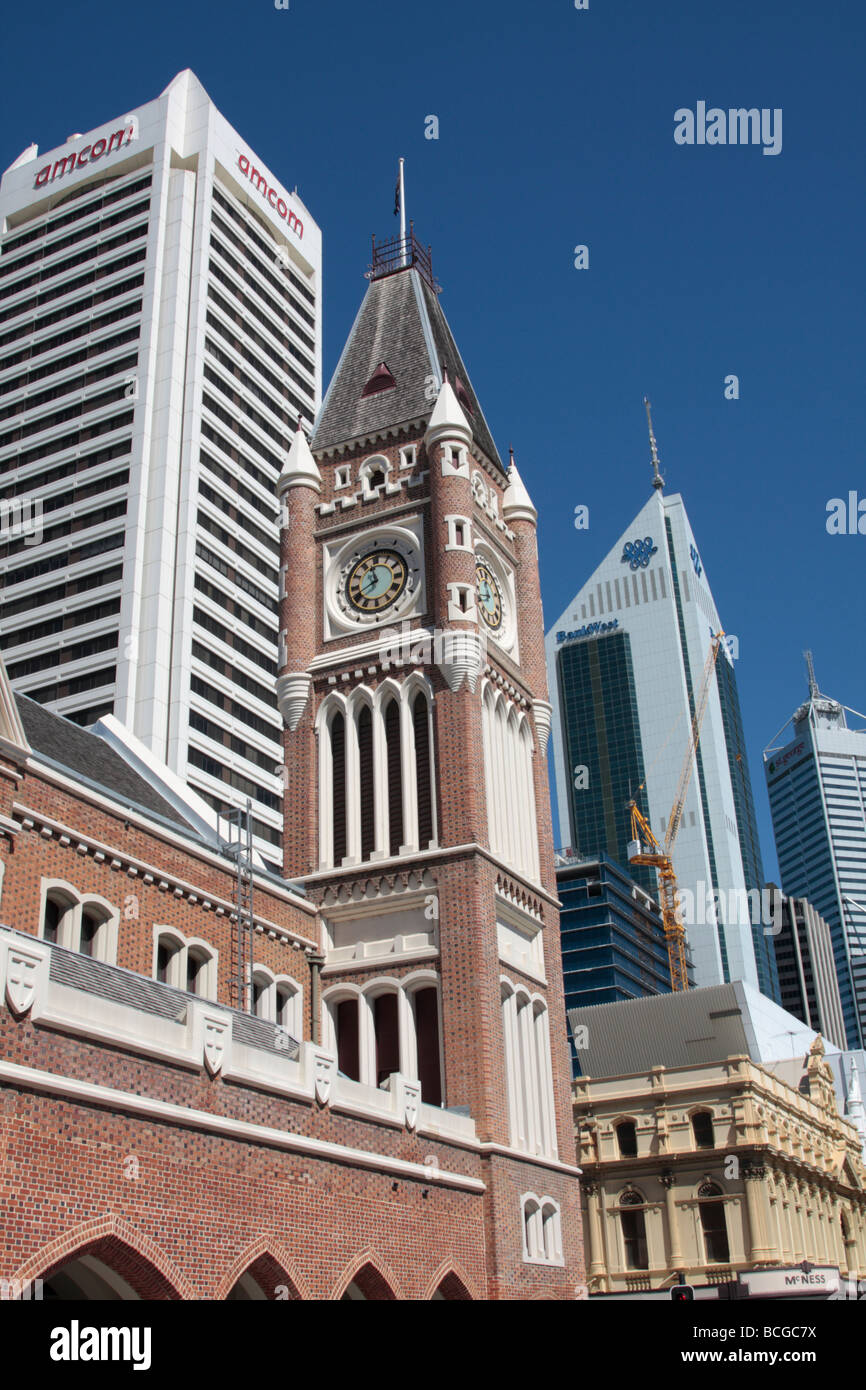 Perth town hall surrounded by high rise office blocks Stock Photo - Alamy