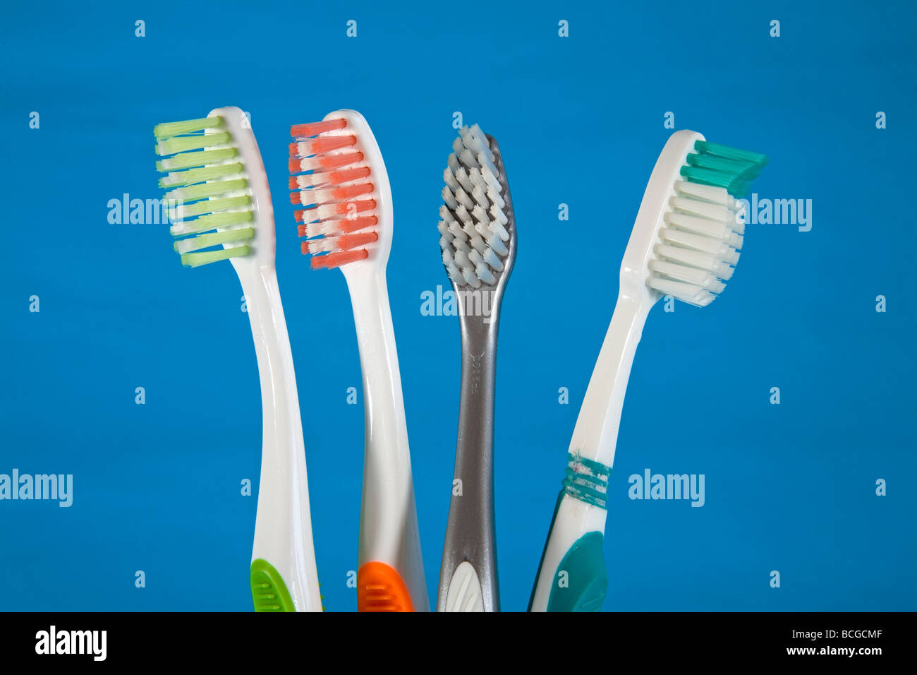 Toothbrushes in a cup. Stock Photo