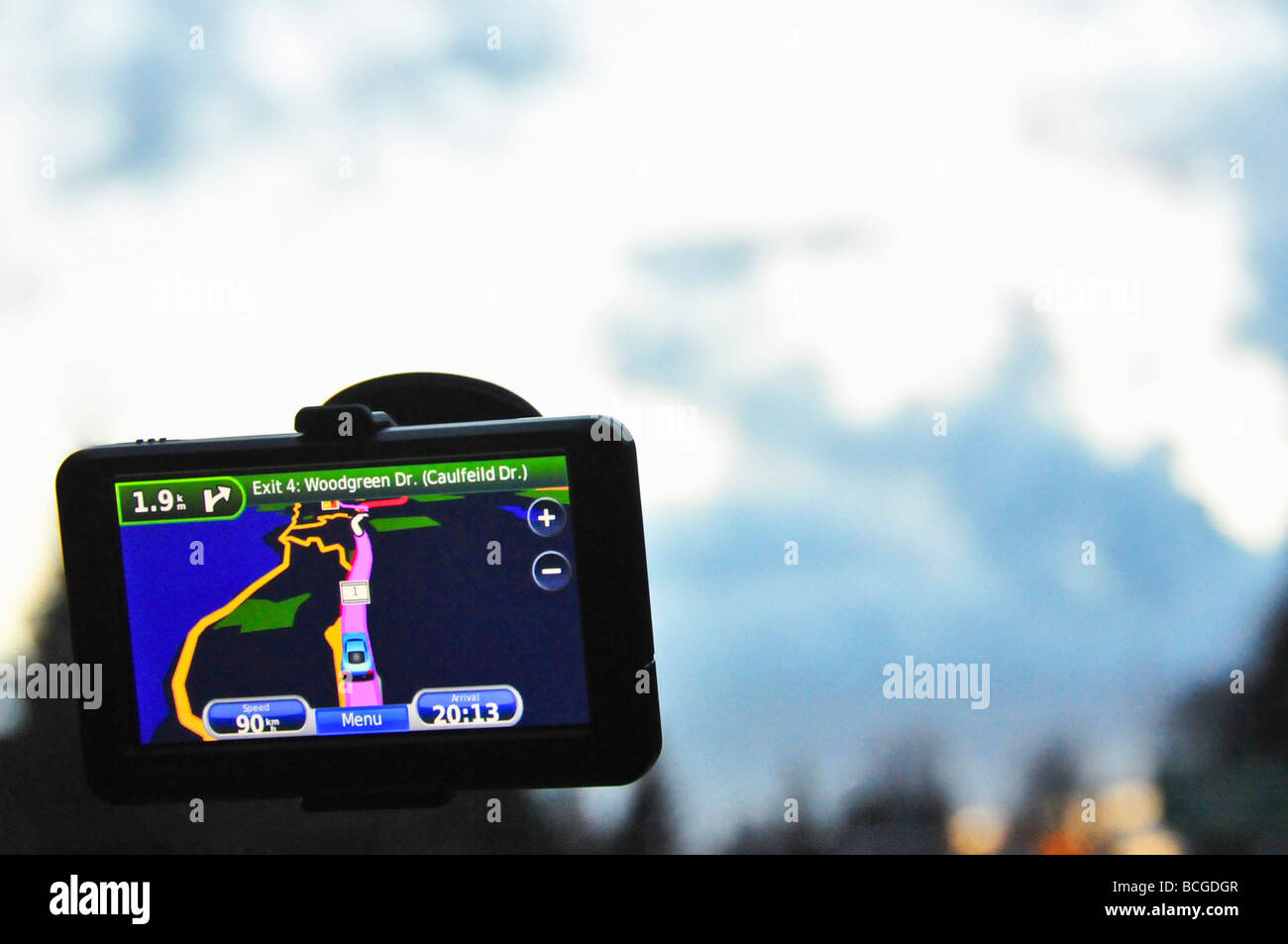 GPS navigation device in a car Stock Photo Alamy