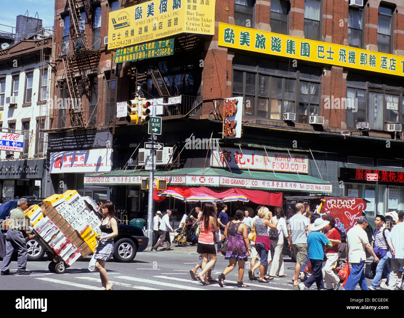 Chinatown, New York City. Grand Street, Lower East Side brownstone