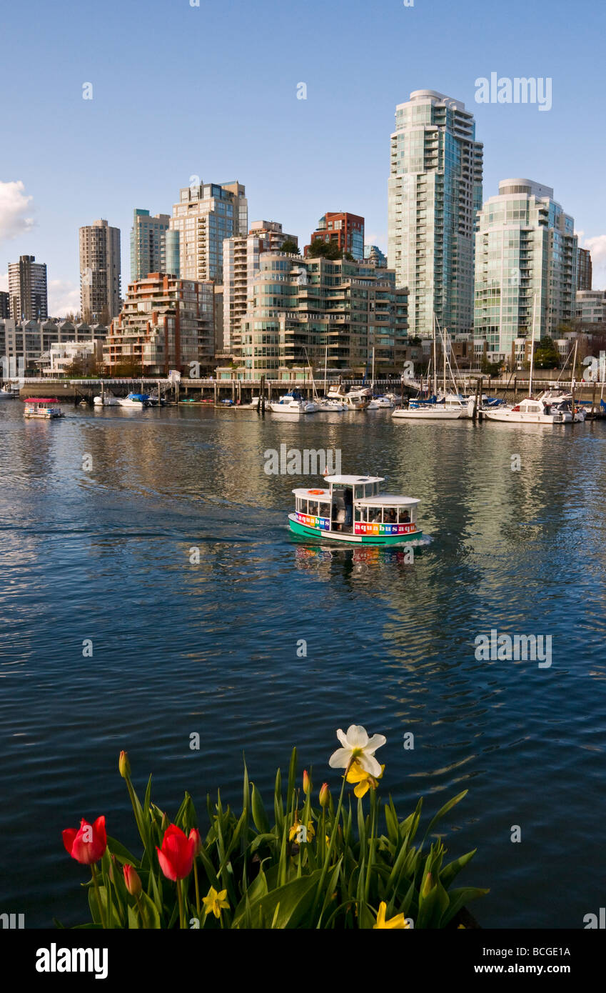 View of downtown Vancouver from Granville island Stock Photo