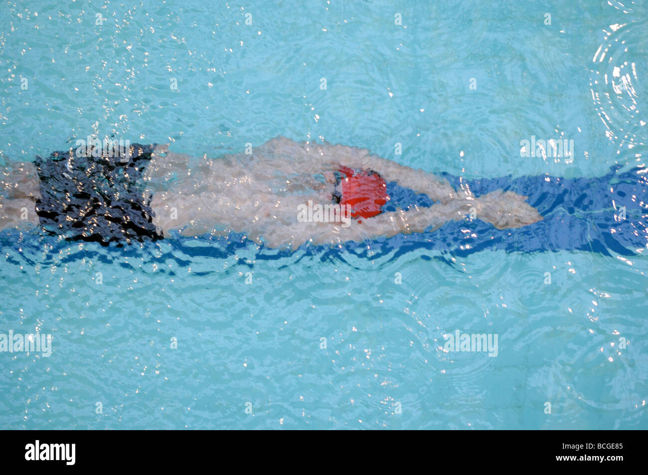 A swimmer underwater Stock Photo