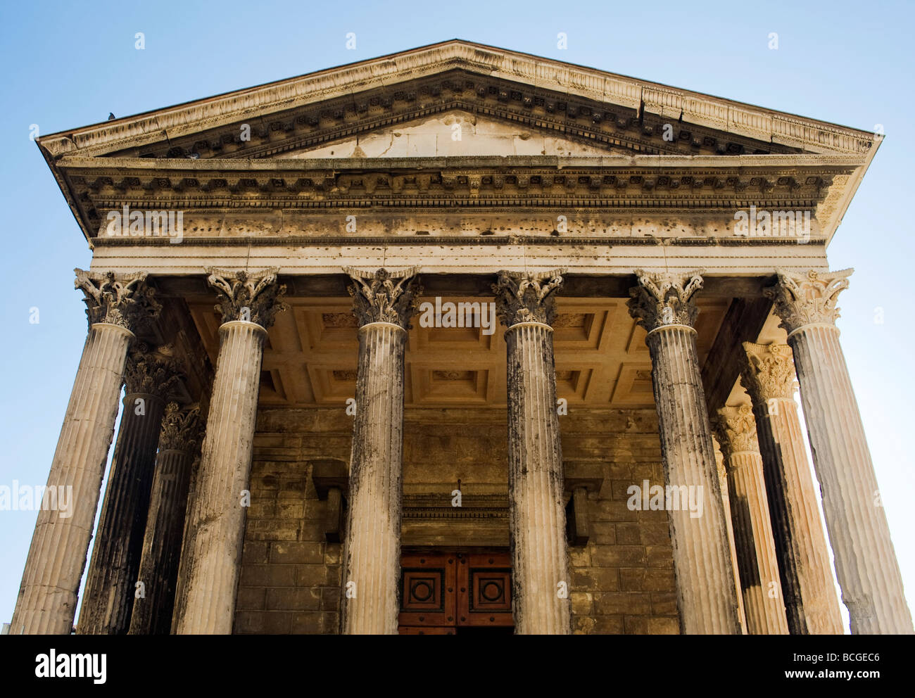 Maison Carree, an ancient Roman temple, in Nimes, France Stock Photo