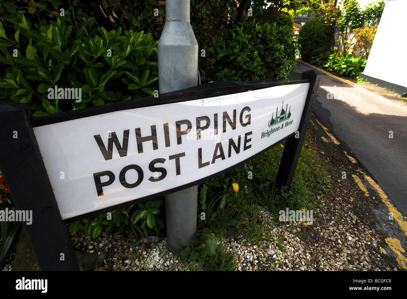 Whipping post lane in the historic village of rottingdean Stock Photo