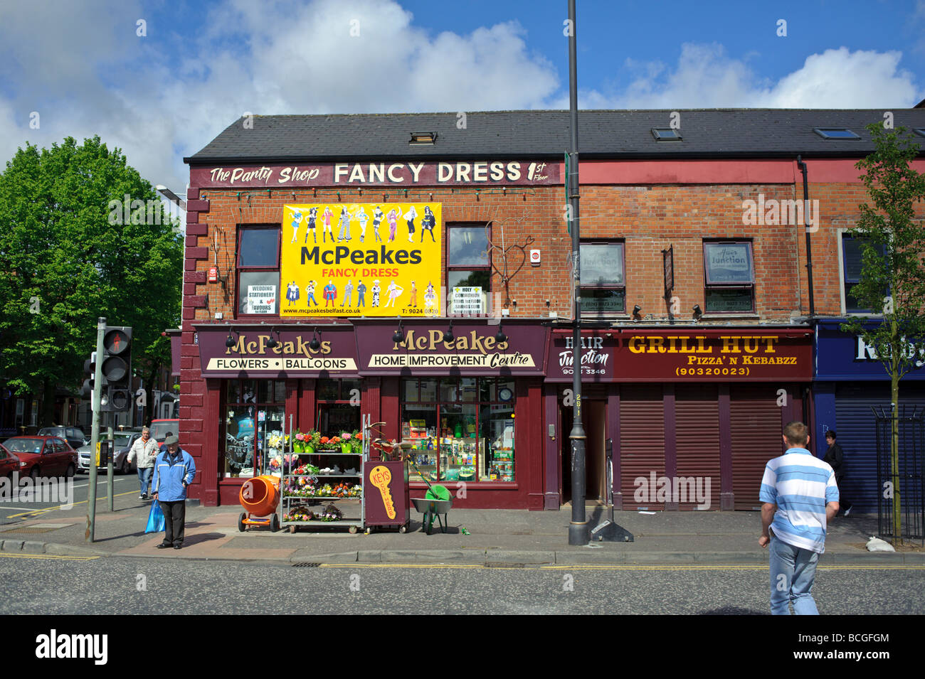 Shankill Road grocery store and business in Belfast Northern Ireland Stock Photo