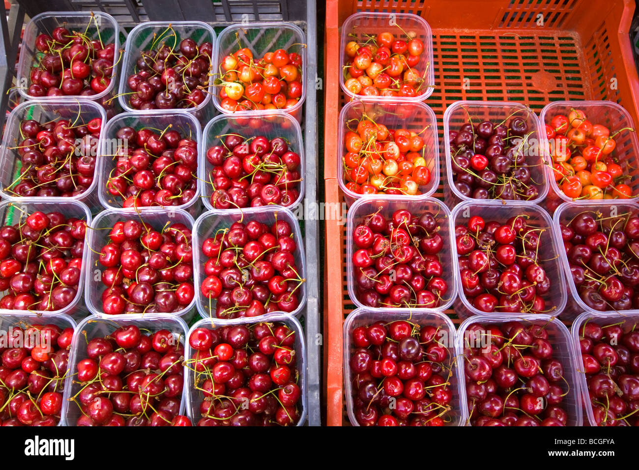 Cherries For sale Stock Photo