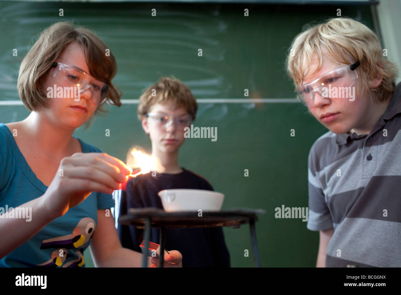 Chemistry classes at school Stock Photo Alamy