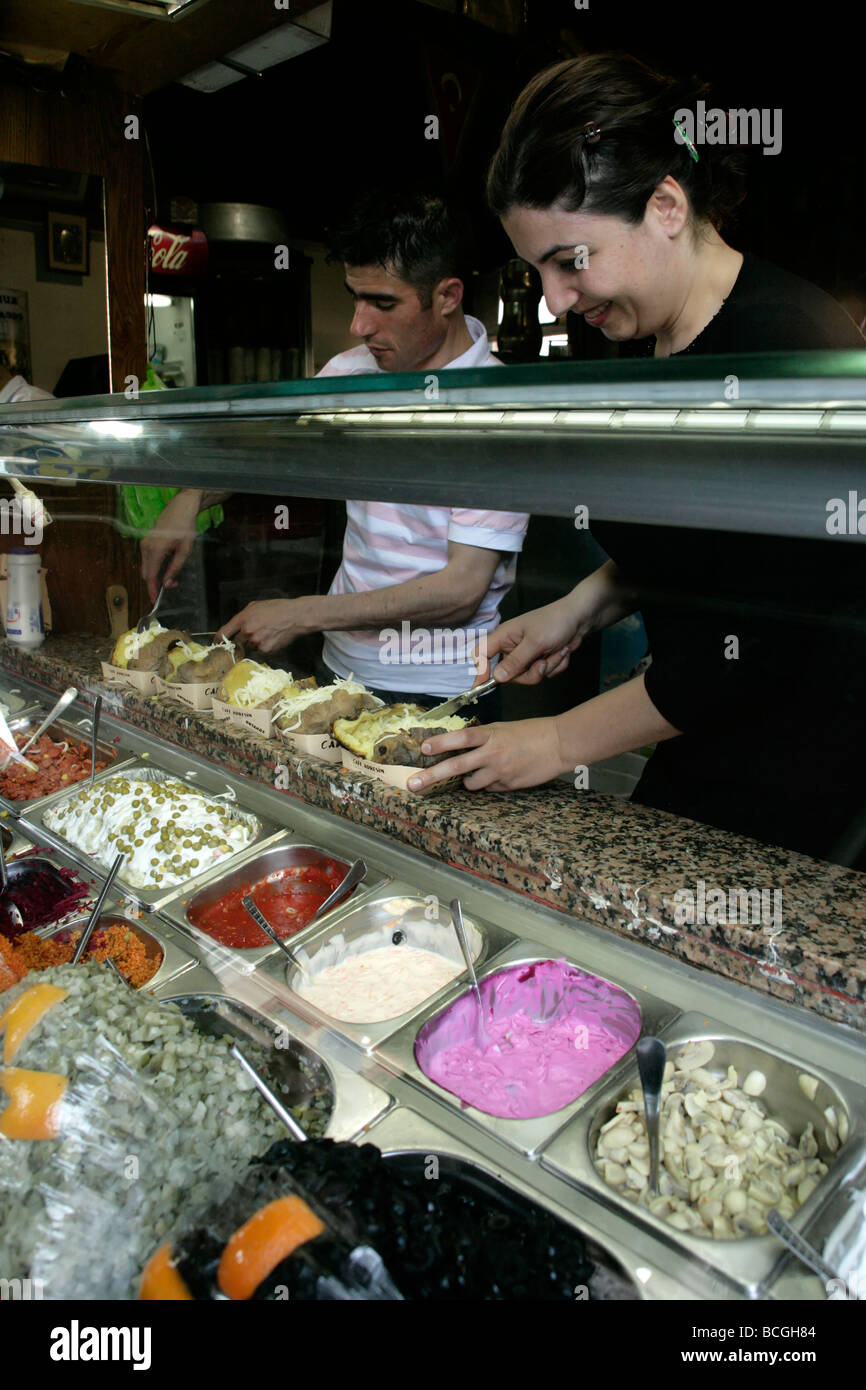 Kumpir stall in Ortaköy, Istanbul, Turkey Stock Photo