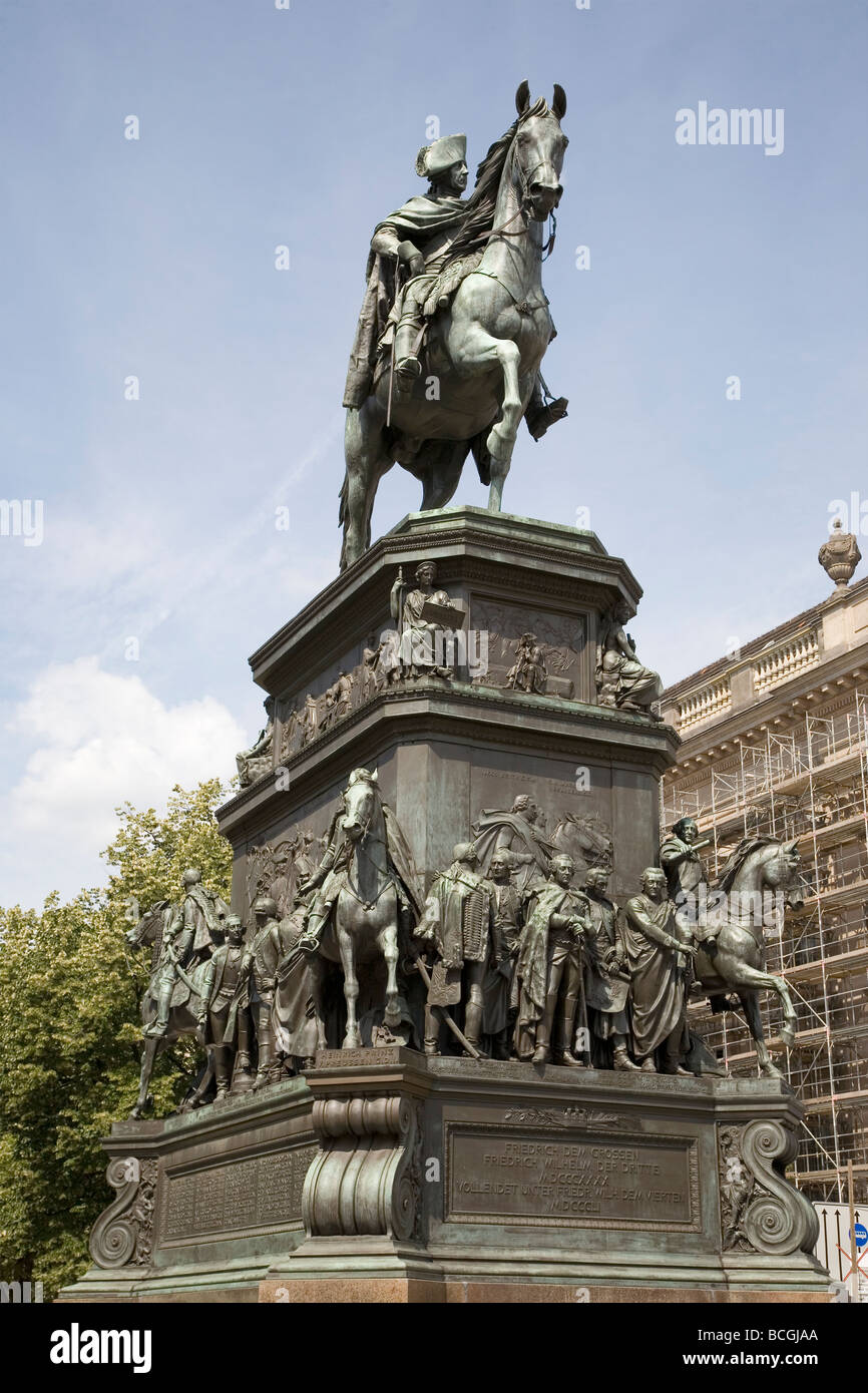 Frederick the Great statue, Unter den Linden, Berlin, Germany Stock Photo