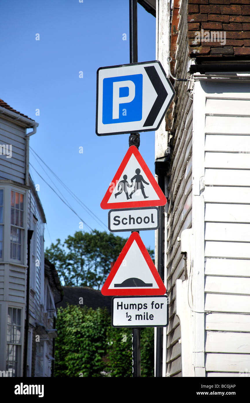 Street signs, Stone Street, Cranbrook, Kent, England, United Kingdom Stock Photo