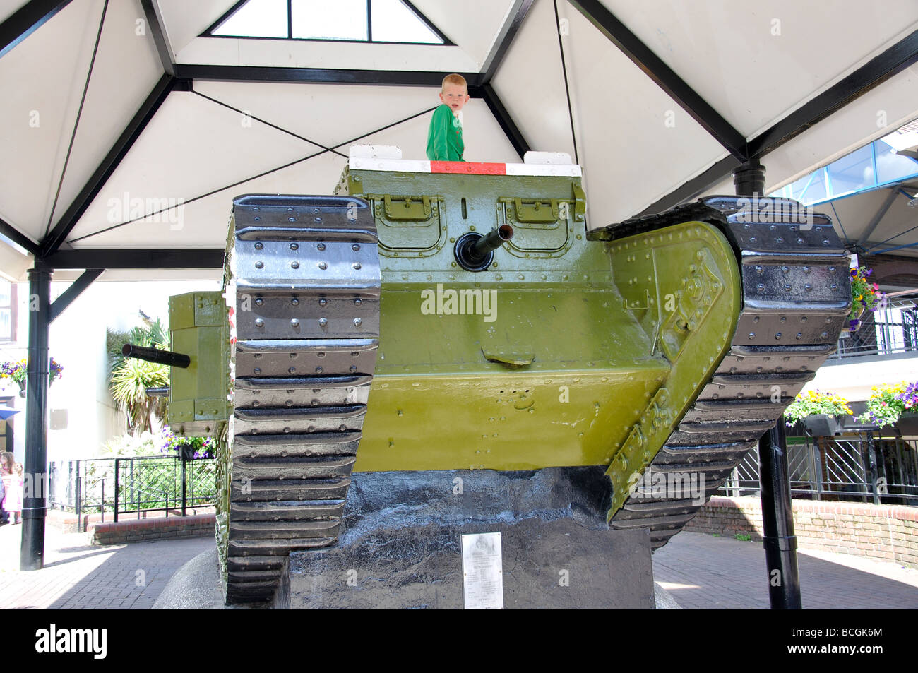 'The Tank' Display, St George's Square, Ashford, Kent, England, United Kingdom Stock Photo