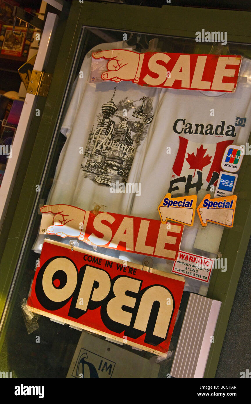 Big discounts sales in Vancouver due to the recession Stock Photo