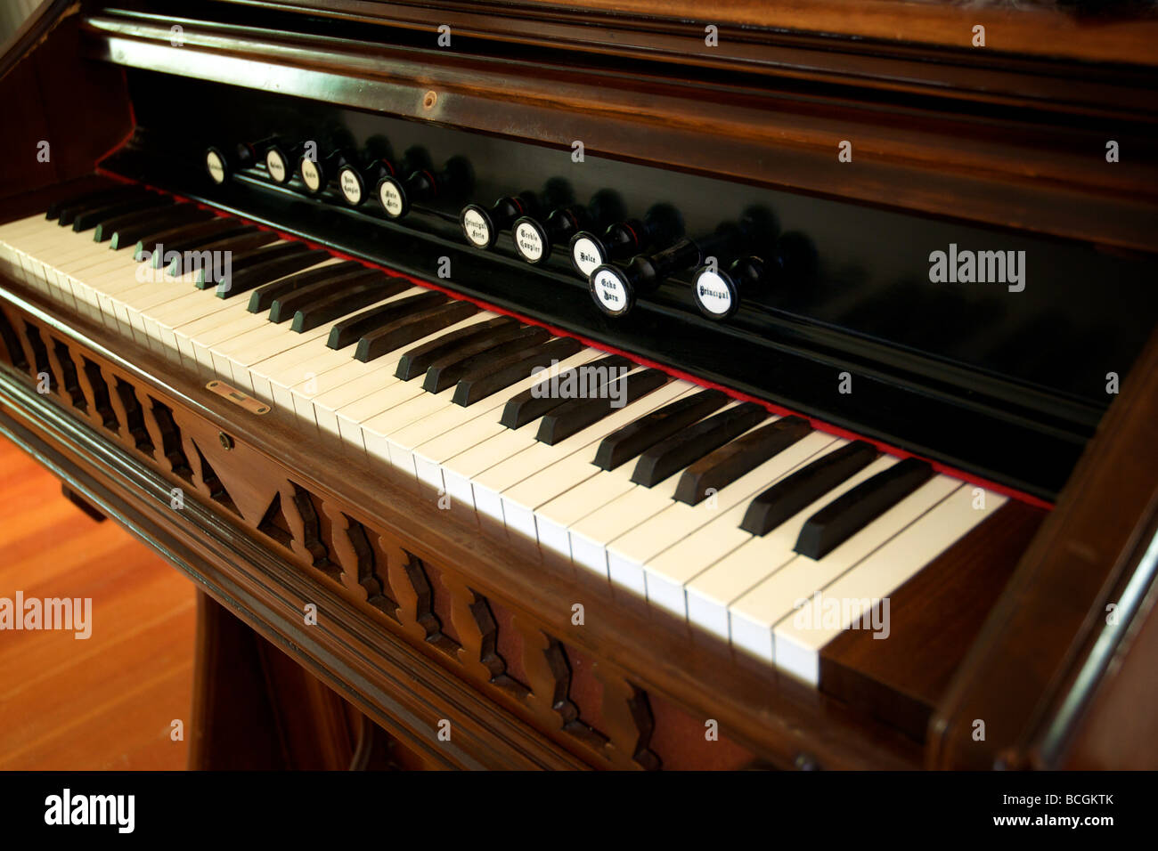 vintage piano keys ivory black old fashion Stock Photo