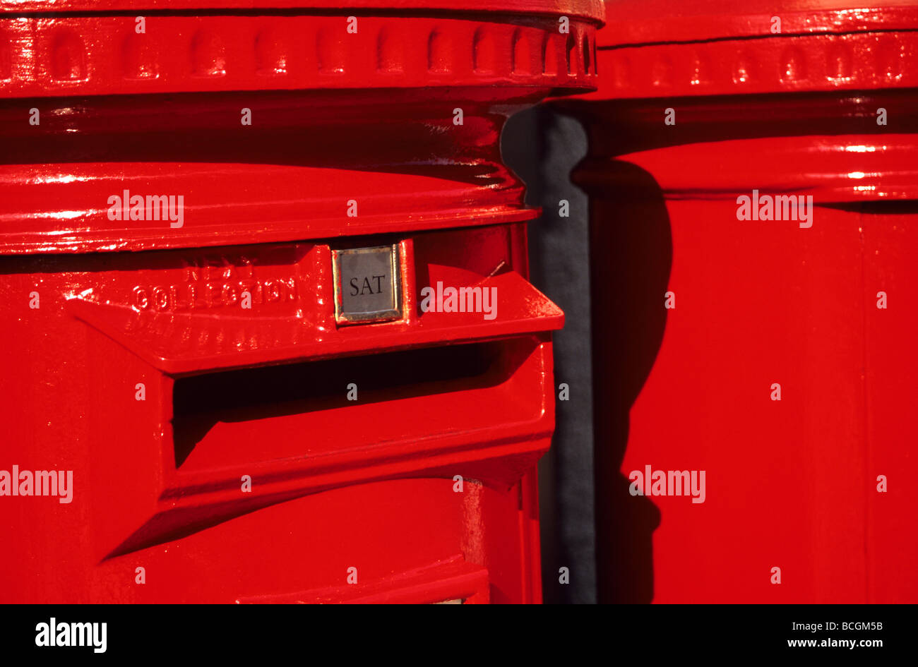 Traditional Red British Letter Boxes Stock Photo