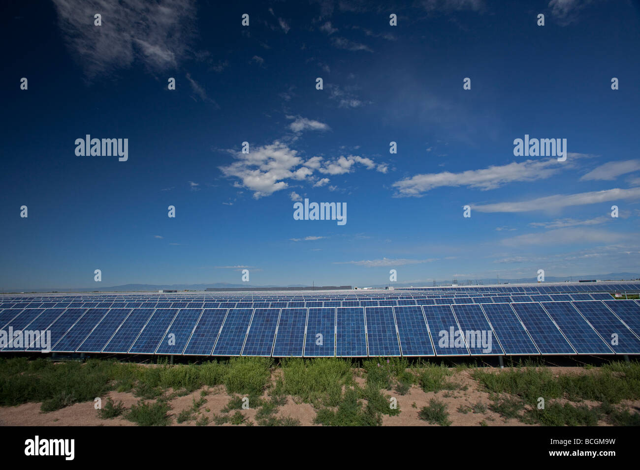 Photovoltaic solar collectors at the largest photovoltaic power plant