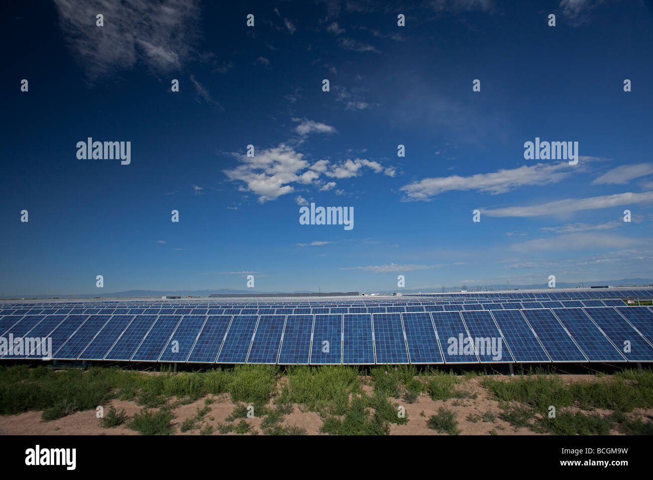 Photovoltaic solar collectors at the largest photovoltaic power plant in the United States Stock Photo
