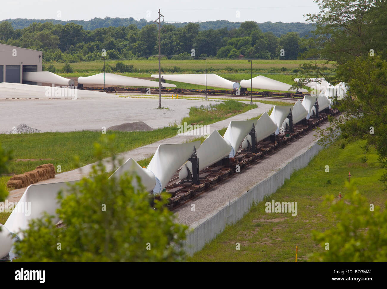 Fort Madison Iowa Wind turbine blades at the Siemens Energy Fort