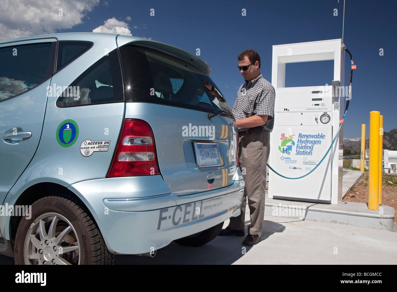 Wind energy is converted to hydrogen at the National Renewable Energy Laboratory's Wind Technology Center. Stock Photo