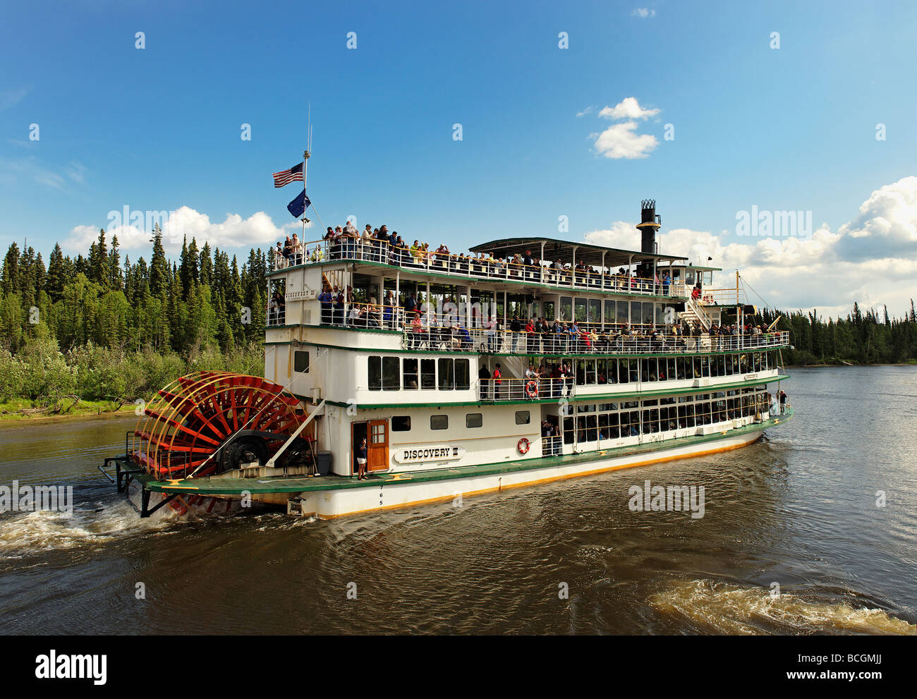Riverboat Discovery on a tour of the Chena River Fairbanks Alaska Stock Photo